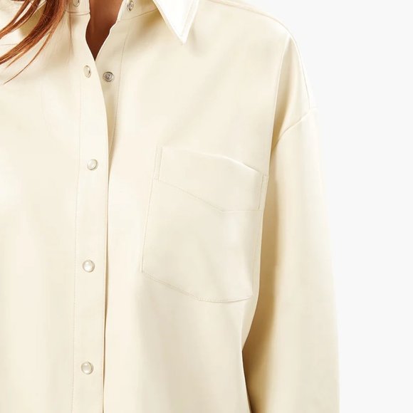 WeWoreWhat Vegan Leather Overshirt NWT - Picture 6 of 7